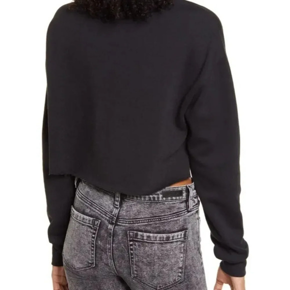 SOCIALITE Black Crewneck Cropped Pullover Sweater Size XL - Picture 3 of 5